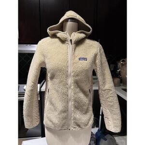 Vintage Patagonia Hoodie Jacket  Womens S Sherpa Full Zip Hooded Cream